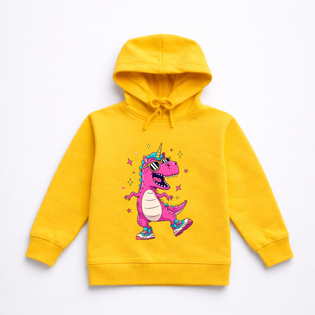 Cool Dino Graphic Printed Cotton Hoodie