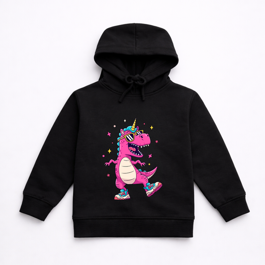 Cool Dino Graphic Printed Cotton Hoodie